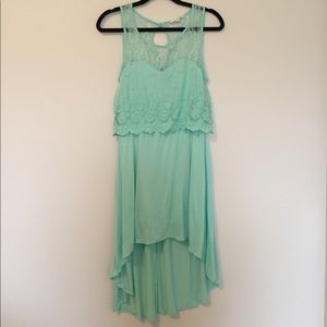 High Low Dress With Lace Detail -- Small